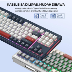 ROBOT RK50 MEMBRANE WIRED KEYBOARD BACKLIT 89KEY PBT KEYCAPS BLUE