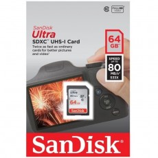 Ultra SDHC Memory Card 64GB, C10, UHS-I, R 80MB/s [SDSDUNC-064G-GN6IN]