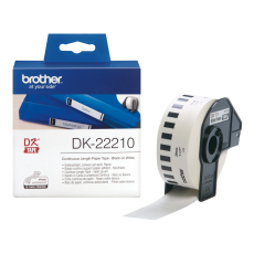 BROTHER TAPE LABEL CONTINUOUS BLACK ON WHITE DK-22210 [DK-22210]
