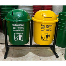 TEMPAT SAMPAH FIBER 2 PILAH ORGANIK NONORGANIK